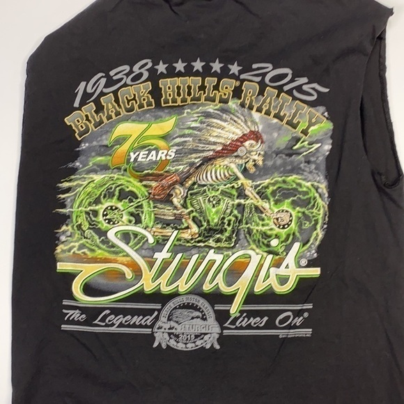 Sturgis 75th Annual Black Hills Motor Classic Rally Cut Off Tshirt 2014 - Picture 12 of 12